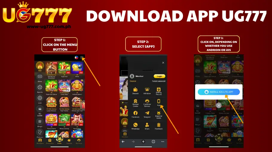 Instructions Download App Ug777